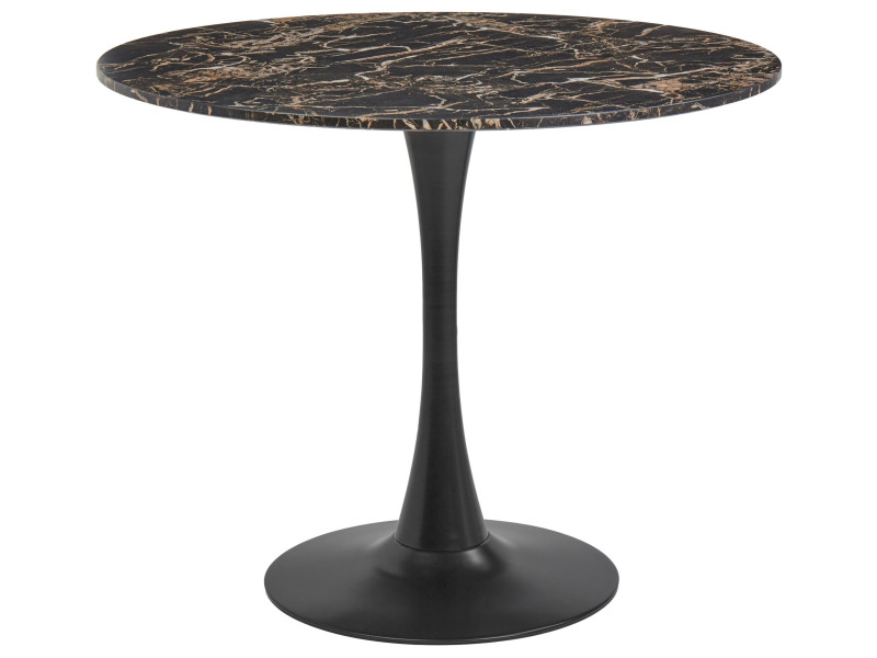 Stół do jadalni 90 cm czarno-złoty marmur 300979