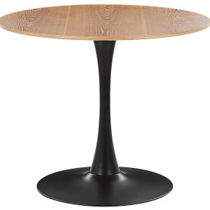 Stół do jadalni 90 cm jasne drewno z czarnym 193746 Stół do jadalni 90 cm jasne drewno z czarnym 193746