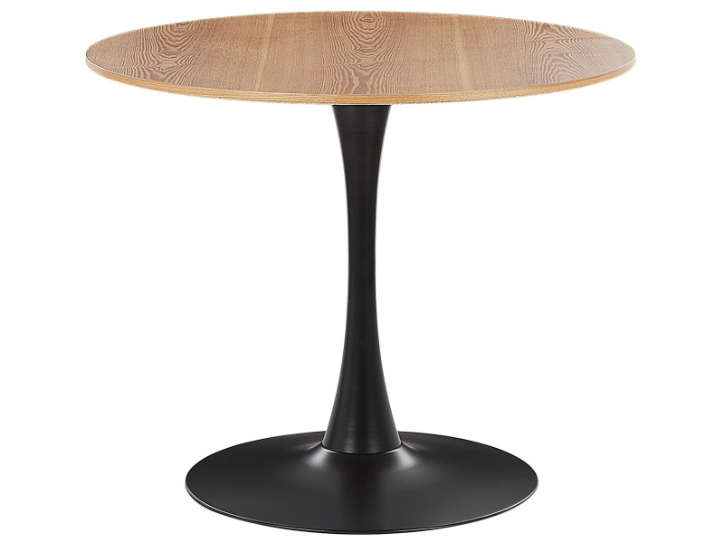 Stół do jadalni 90 cm jasne drewno z czarnym 193746