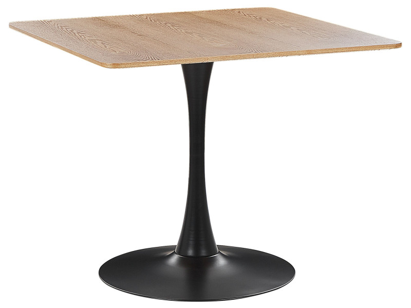 Stół do jadalni 90 x 90 cm jasne drewno z czarnym 653407