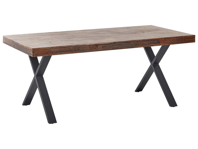 Stół do jadalni ciemne drewno sosnowe MDF 566995