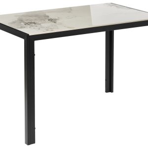 Stół do jadalni CLARENCE Biały marmur 120 cm 70 cm Ceramika 736227 Stół do jadalni CLARENCE Biały marmur 120 cm 70 cm Ceramika 736227