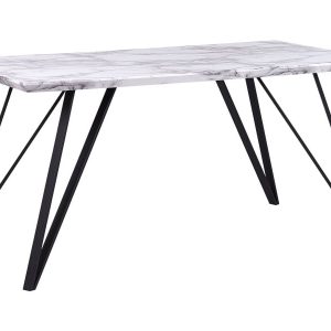 Stół do jadalni efekt marmuru 150×80 biały 193983 Stół do jadalni efekt marmuru 150×80 biały 193983