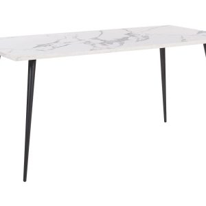 Stół do jadalni efekt marmuru 160×80 biały 193607 Stół do jadalni efekt marmuru 160×80 biały 193607