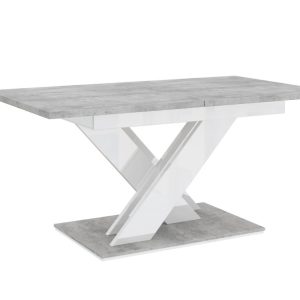 Stół do jadalni kuchni salonu rozkładany ONYX dekor beton, biały połysk 259455 Stół do jadalni kuchni salonu rozkładany ONYX dekor beton, biały połysk 259455