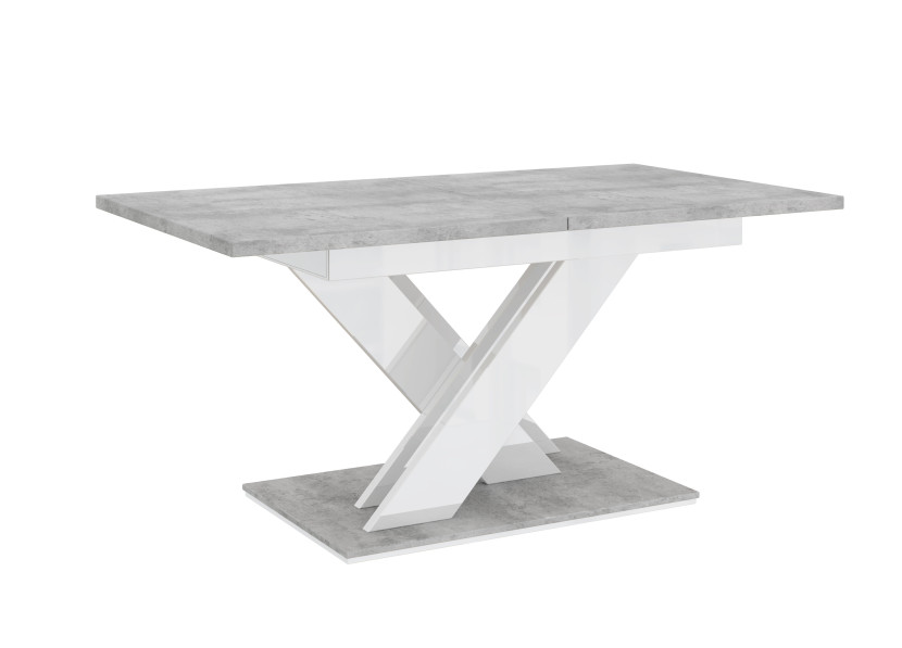Stół do jadalni kuchni salonu rozkładany ONYX dekor beton, biały połysk 259455
