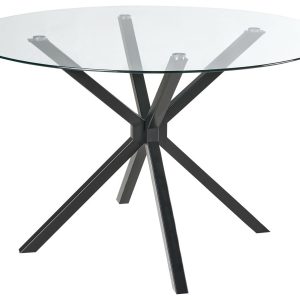 Stół do jadalni MESTON Czarny 120 cm Szkło hartowane 727698 Stół do jadalni MESTON Czarny 120 cm Szkło hartowane 727698