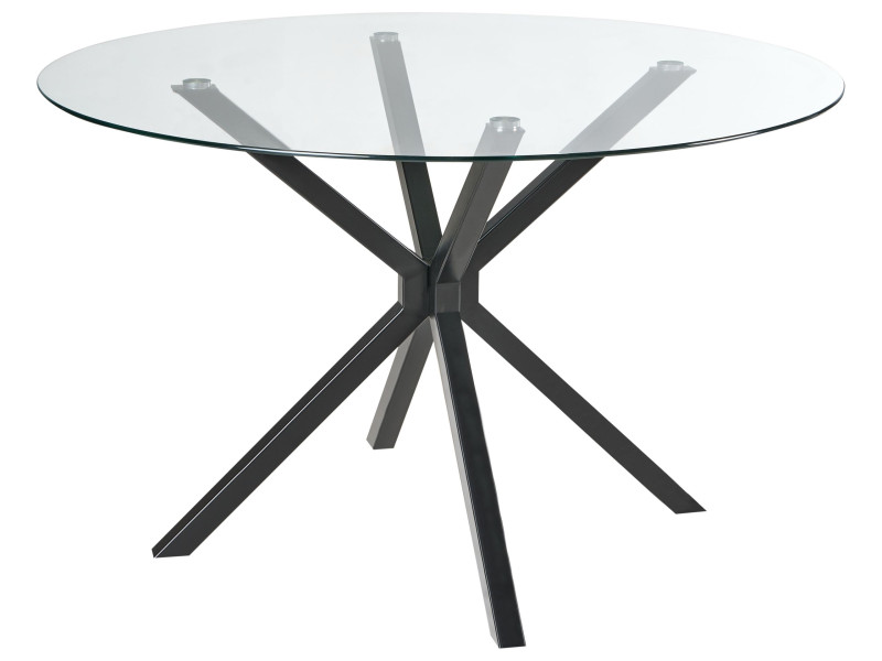 Stół do jadalni MESTON Czarny 120 cm Szkło hartowane 727698