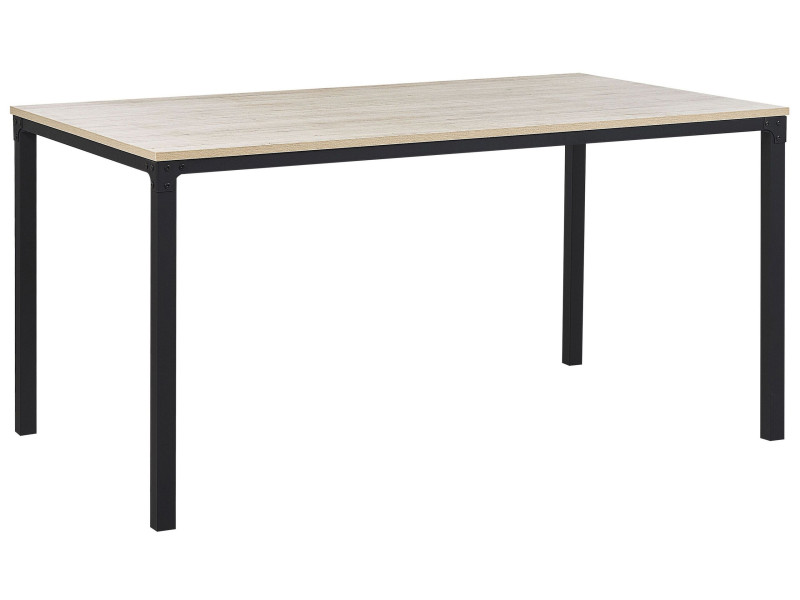 Stół do jadalni metal 150x90 jasne drewno 193942