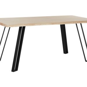 Stół do jadalni metal 180×90 jasne drewno 193753 Stół do jadalni metal 180×90 jasne drewno 193753