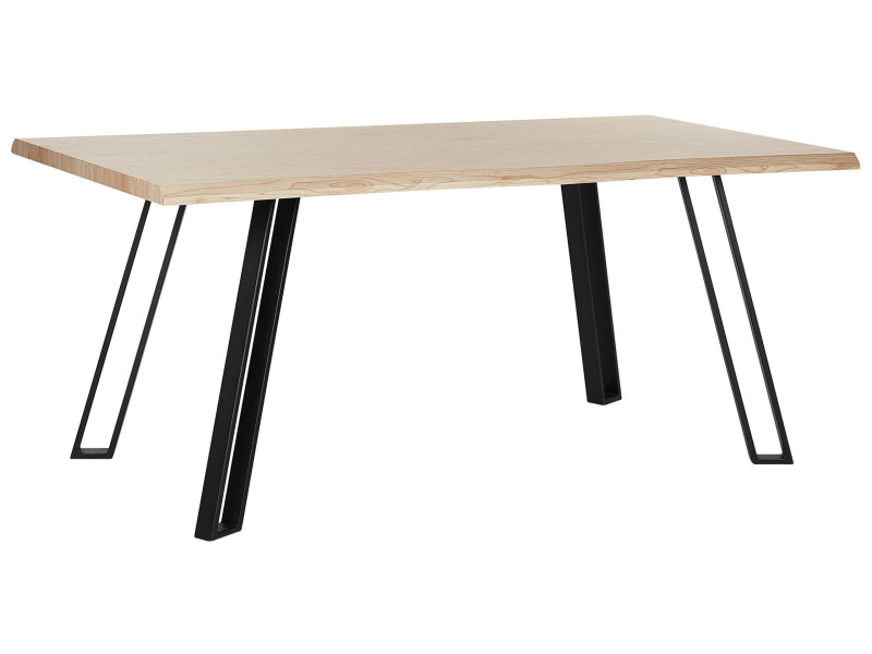 Stół do jadalni metal 180x90 jasne drewno 193753