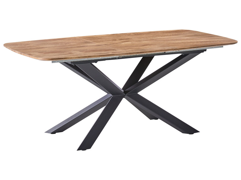 Stół do jadalni rozkładany 140/180 x 90 cm MDF metalowe nogi brązowy 825612