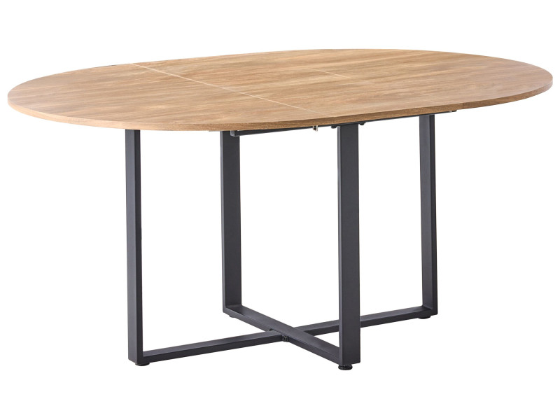 Stół do jadalni rozkładany blat MDF żelazne nogi 120/160 x 120 cm brązowy 825615