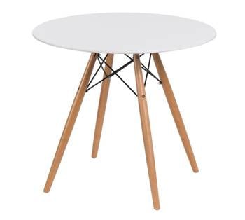 Stół DTW 80 cm biały/naturalny okrągły 77137