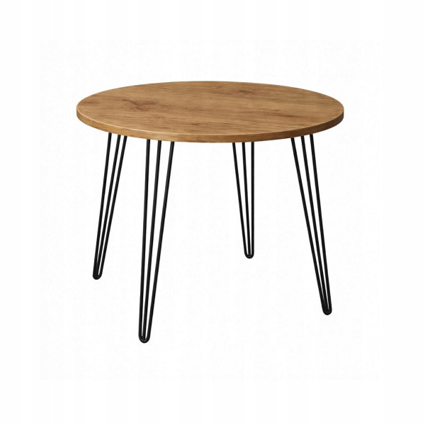 Stół fi 68cm Stolik Hairpin legs skośne Dąb Craft 1019780