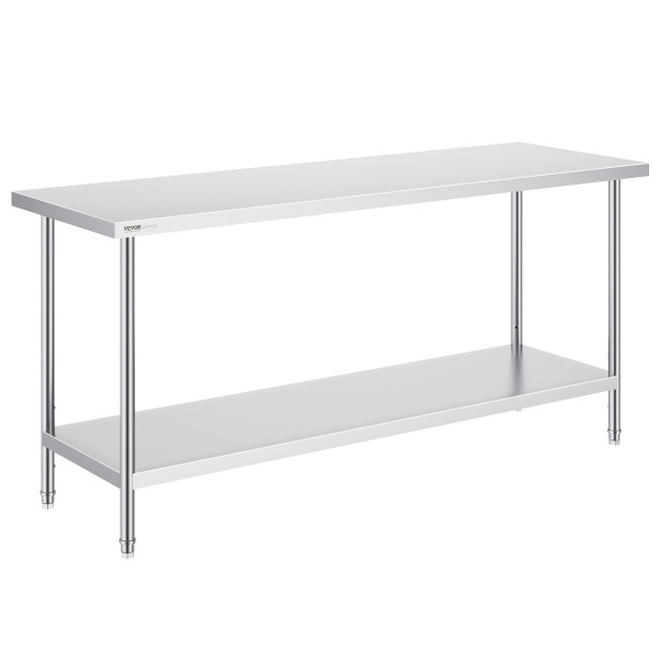 Stół gastronomiczny nierdzewny 60x183cm z półką wolnostojący do restauracji 944440