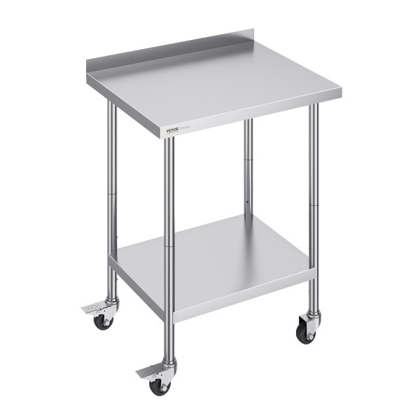 Stół gastronomiczny nierdzewny 60x76cm na kółkach mobilny blat do baru 944470