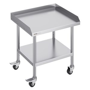 Stół gastronomiczny nierdzewny 61x71cm na kółkach mobilny blat hartowany 944474