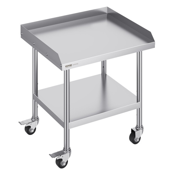 Stół gastronomiczny nierdzewny 61x71cm na kółkach mobilny blat hartowany 944474