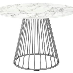 Stół GLAM MARBLE 110 – MDF, chromowana podstawa 160722
