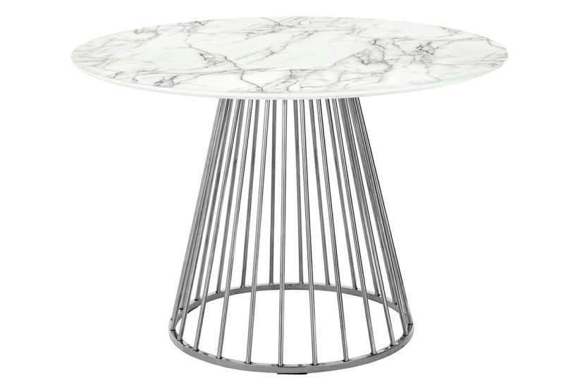 Stół GLAM MARBLE 110 - MDF, chromowana podstawa 160722