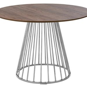 Stół GLAM WALNUT 110 – fornir orzechowy, chromowana podstawa 160723