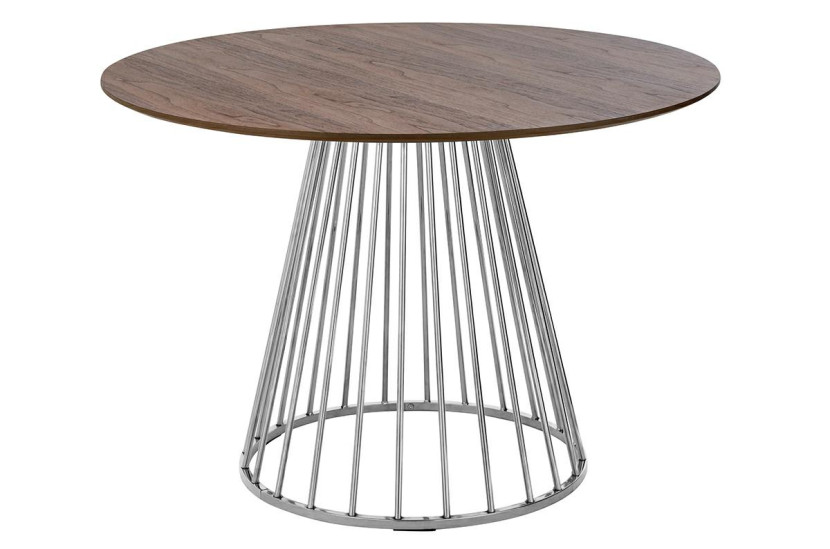 Stół GLAM WALNUT 110 - fornir orzechowy, chromowana podstawa 160723