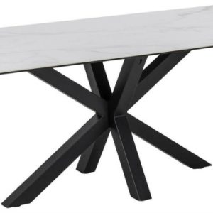 STÓŁ Heaven CERAMICZNO-SZKLANY biały 200x100cm METALOWE NOGI 327758