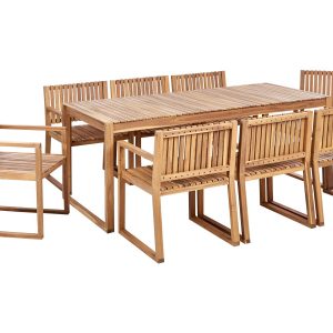 Stół i 8 krzeseł do ogrodu certyfikowane drewno 452585
