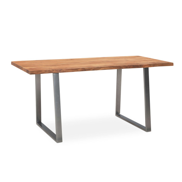 Stół Jadalniany 200 cm Drewno Lite Akacjowe Metal Chromie Krawędź drzewa 710728
