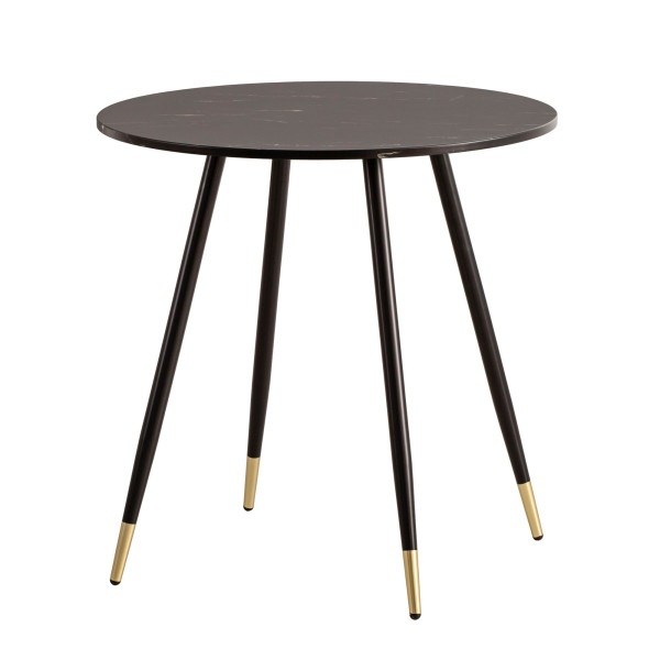 Stół Jadalniany 75 cm Wzór Marmuru Stół Kuchenny Metalowe Nogami Okrągły 710740