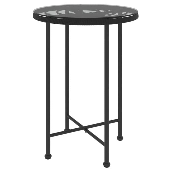 Stół jadalniany, czarny, Ø55 cm, szkło hartowane i stal 630584
