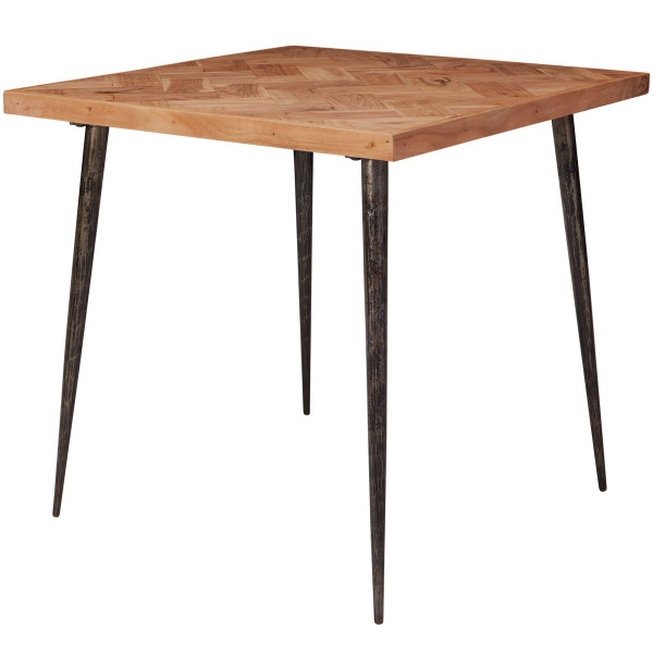 Stół Jadalniany Drewno Akacja Metal Industrial Mały Stół Drewniany 80 cm 710701