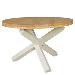 Stół Jadalniany Okrągły 120 cm Drewno w Stylu Wiejskim Brązowy 710704 Stół Jadalniany Okrągły 120 cm Drewno w Stylu Wiejskim Brązowy 710704