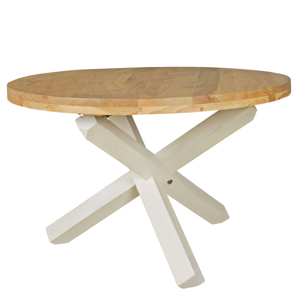 Stół Jadalniany Okrągły 120 cm Drewno w Stylu Wiejskim Brązowy 710704