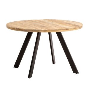 Stół Jadalny 120 cm Mango Drewno Lite Stół Kuchenny Nowoczesny Okrągły 710734
