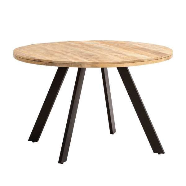 Stół Jadalny 120 cm Mango Drewno Lite Stół Kuchenny Nowoczesny Okrągły 710734