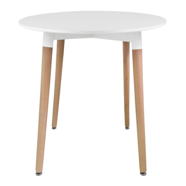 Stół KAMI Okrągły 80cm - biały / naturalne nogi 209335
