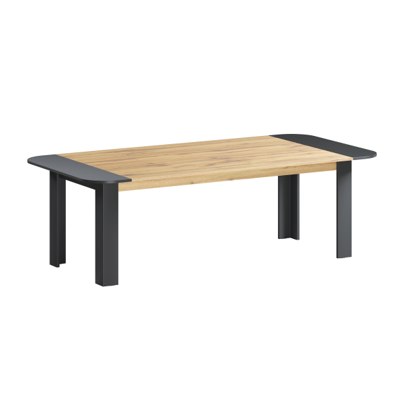 Stół Konferencyjny 240x120 cm Mat Antracyt i Dąb Wotan 771230