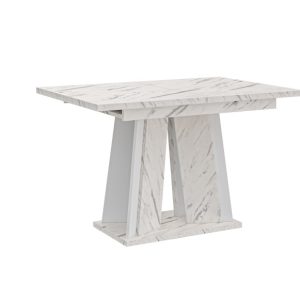 Stół kuchenny jadalniany rozkładany DOHA dekor biały marmur 120×80 cm 253109 Stół kuchenny jadalniany rozkładany DOHA dekor biały marmur 120×80 cm 253109
