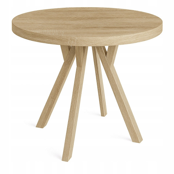 Stół ława okrągły 100 cm blat 3,6cm nogi Drewno Dąb Sonoma 1019775
