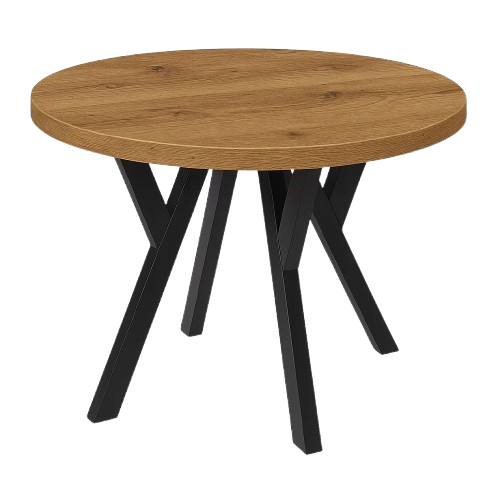 Stół ława okrągły 120cm blat 3,6cm Metal Dąb Craft 1020404