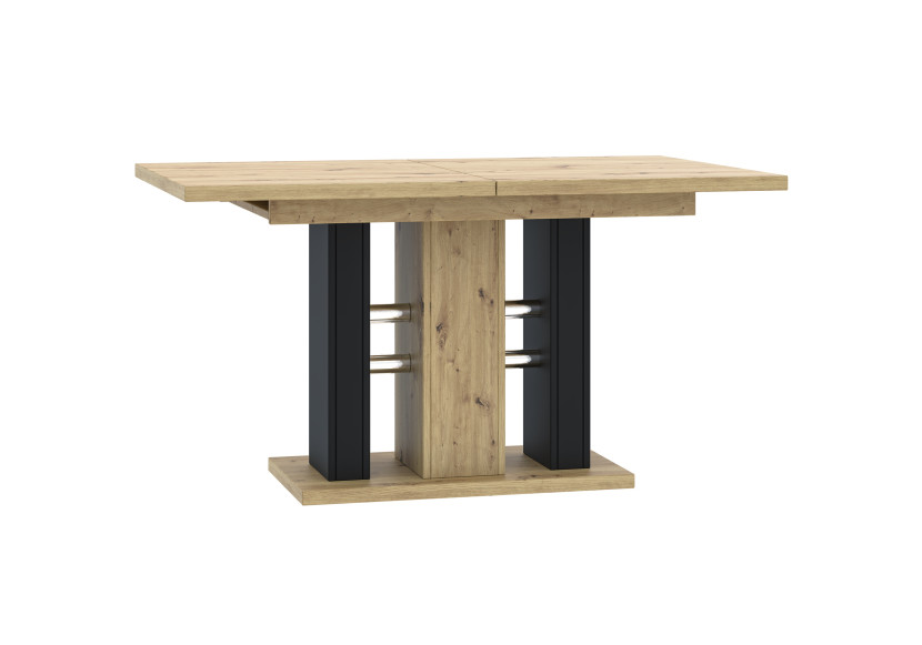 Stół loftowy rozkładany 140-180 cm WILD dekor dąb artisan i czarny mat 252766