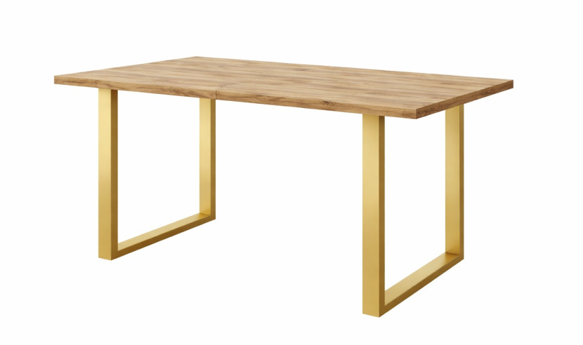 Stół loftowy SOFTI U nierozkładany 140x90, Dąb Craft, n. złote 924997