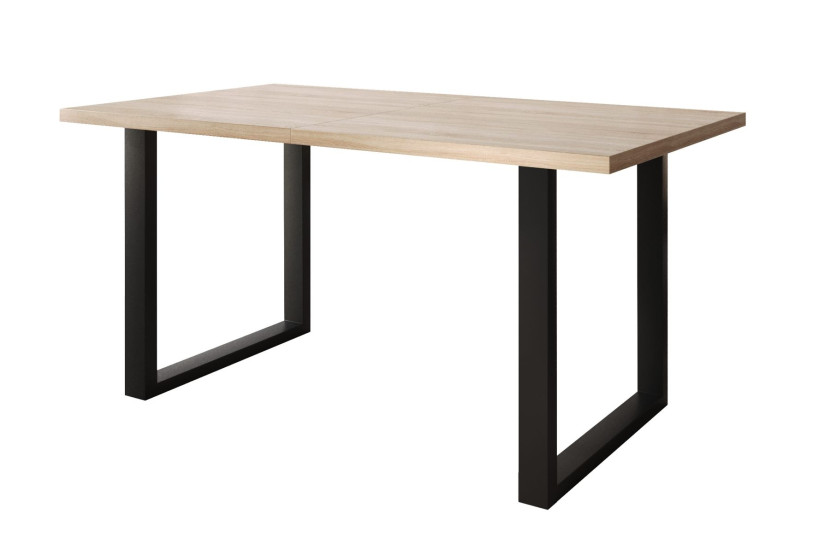 Stół loftowy SOFTI U rozkładany 140x90/180, Dąb Sonoma, n. czarne 925032