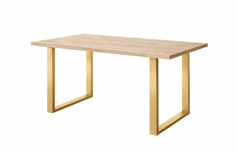 Stół loftowy SOFTI U rozkładany 160x90/220, Dąb Sonoma, n. złote 925057