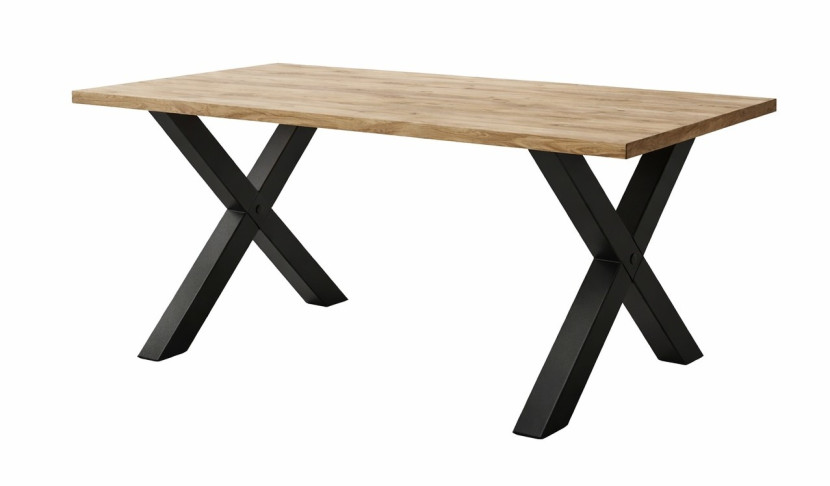 Stół loftowy SOFTI X nierozkładany 140x90, Dąb Craft, n. czarne 925008