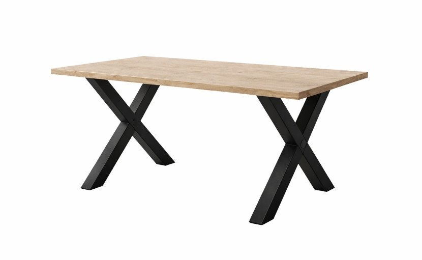 Stół loftowy SOFTI X rozkładany 160x90/220, Dąb Sonoma, n. czarne 925041