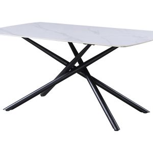 Stół Mailand 160×90 biało-czarny z ceramicznym blatem 740601