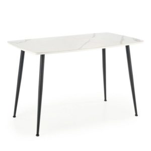 Stół MARCO 120×70 biały marmur/czarny 840997